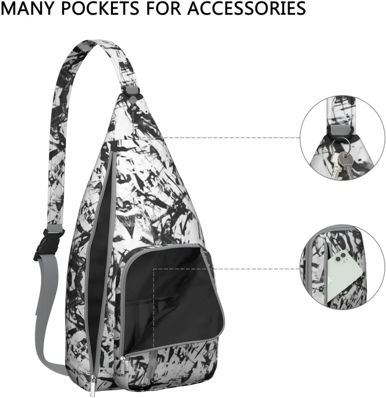 Shoulder Sling Crossbody Casual Chest Bag For Travel Sports Running,Backpack for Men & Women Lightweight Sports BagCrossbody Concealed Carry,Abstract Shoulder Bag Waterproof Chest Bag