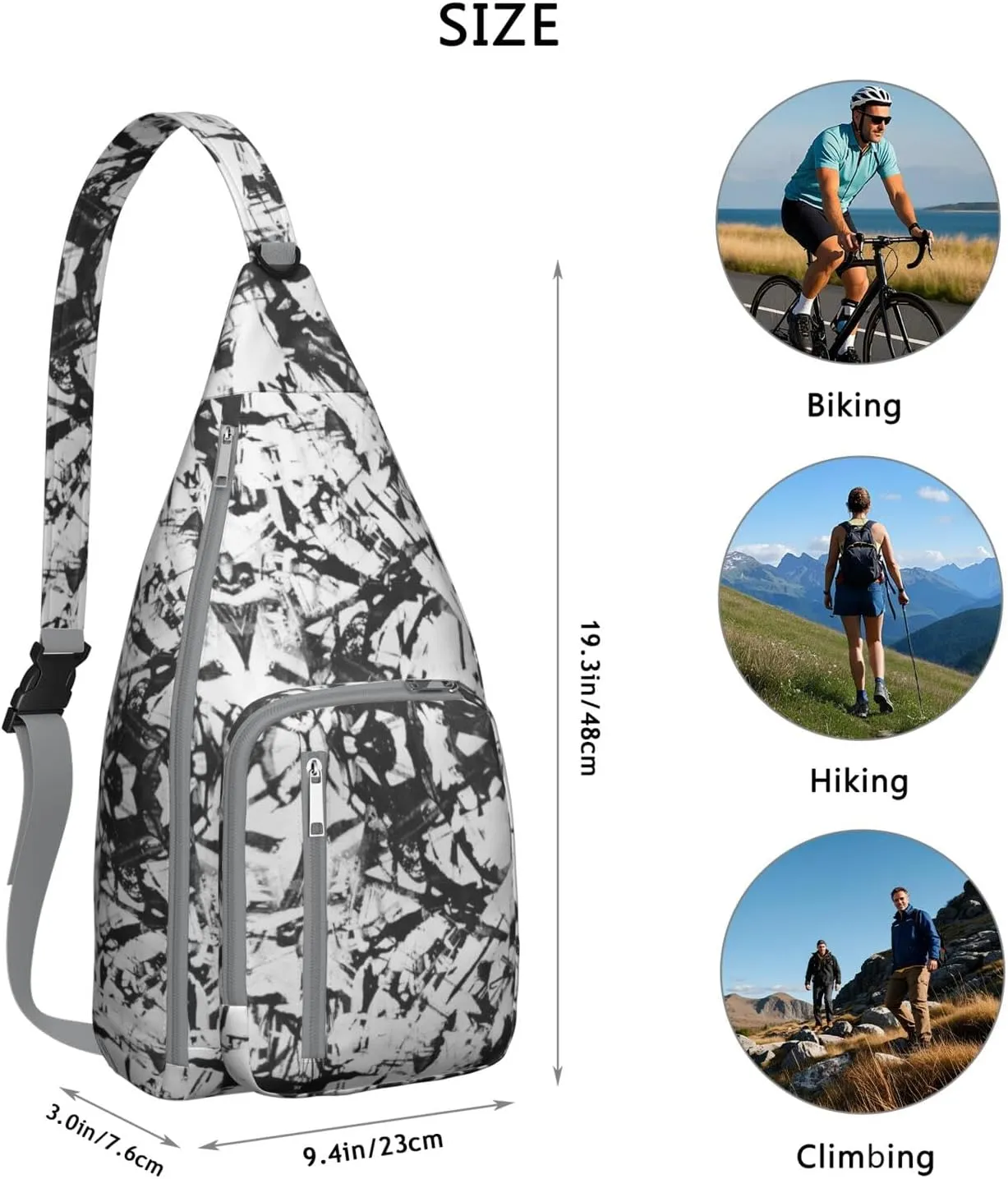 Shoulder Sling Crossbody Casual Chest Bag For Travel Sports Running,Backpack for Men & Women Lightweight Sports BagCrossbody Concealed Carry,Abstract Shoulder Bag Waterproof Chest Bag