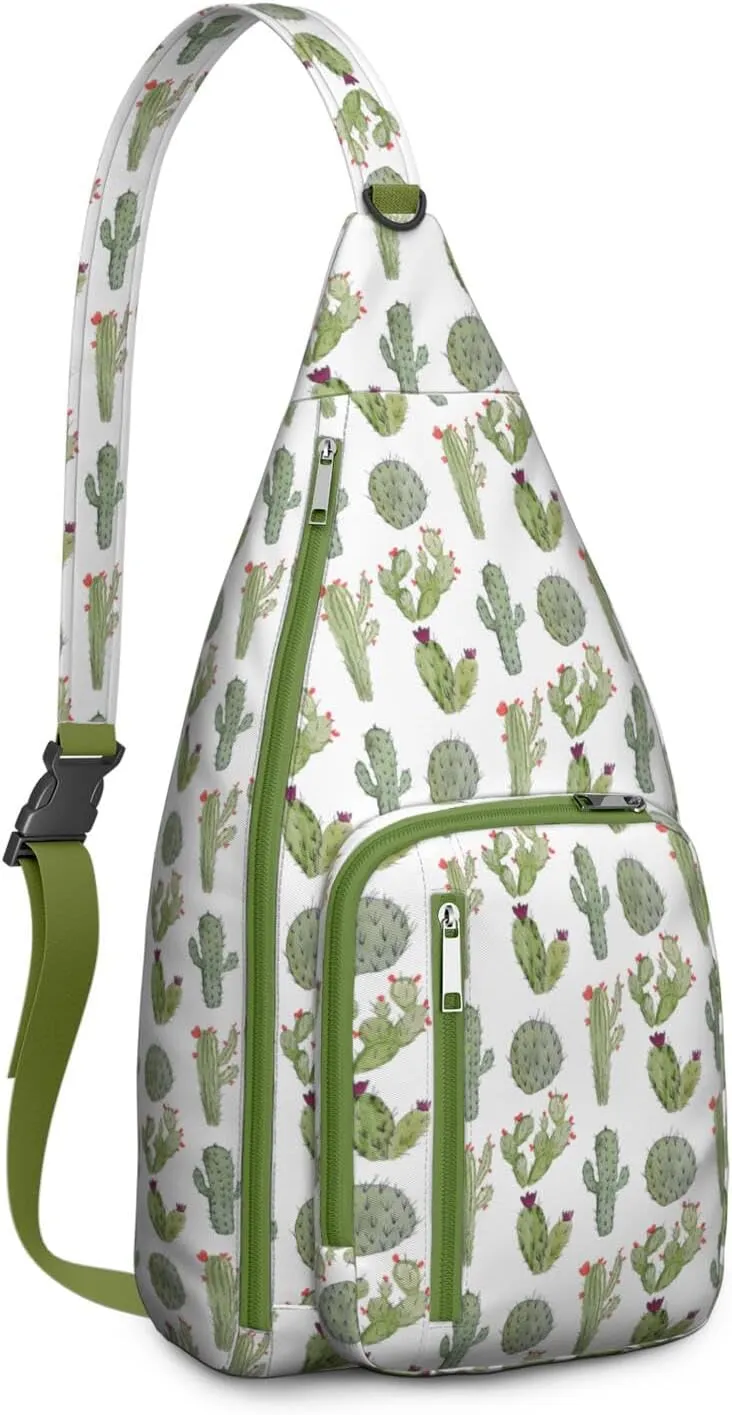 Shoulder Sling Crossbody Casual Chest Bag For Travel Sports Running,Backpack for Men & Women Lightweight Sports BagCrossbody Concealed Carry,Cactus Shoulder Bag Waterproof Chest Bag