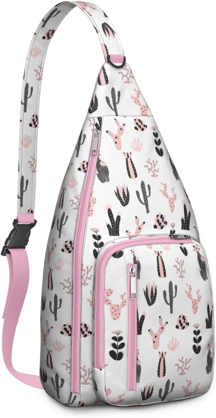 Shoulder Sling Crossbody Casual Chest Bag For Travel Sports Running,Backpack for Men & Women Lightweight Sports BagCrossbody Concealed Carry,Cactus Shoulder Bag Waterproof Chest Bag