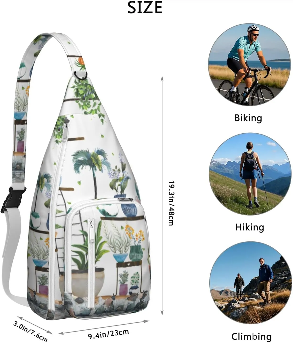 Shoulder Sling Crossbody Casual Chest Bag For Travel Sports Running,Backpack for Men & Women Lightweight Sports BagCrossbody Concealed Carry,Cactus Shoulder Bag Waterproof Chest Bag