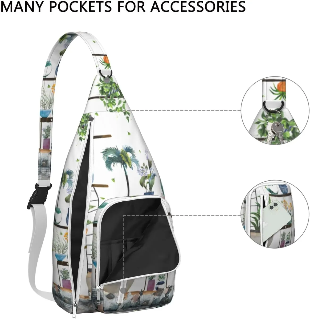 Shoulder Sling Crossbody Casual Chest Bag For Travel Sports Running,Backpack for Men & Women Lightweight Sports BagCrossbody Concealed Carry,Cactus Shoulder Bag Waterproof Chest Bag