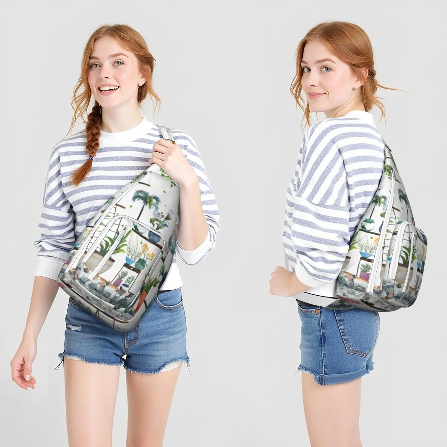 Shoulder Sling Crossbody Casual Chest Bag For Travel Sports Running,Backpack for Men & Women Lightweight Sports BagCrossbody Concealed Carry,Cactus Shoulder Bag Waterproof Chest Bag