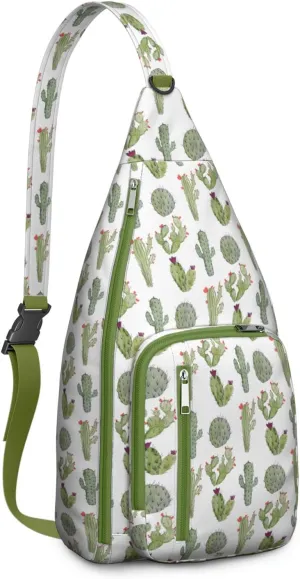 Shoulder Sling Crossbody Casual Chest Bag For Travel Sports Running,Backpack for Men & Women Lightweight Sports BagCrossbody Concealed Carry,Cactus Shoulder Bag Waterproof Chest Bag