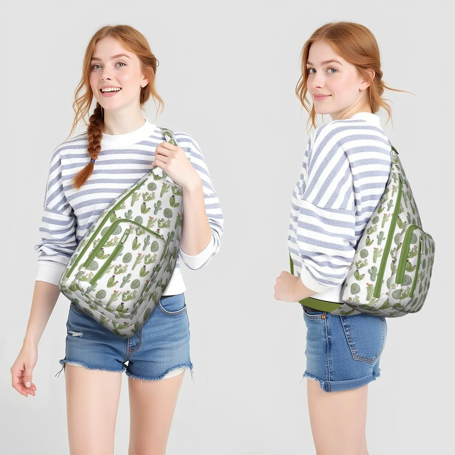 Shoulder Sling Crossbody Casual Chest Bag For Travel Sports Running,Backpack for Men & Women Lightweight Sports BagCrossbody Concealed Carry,Cactus Shoulder Bag Waterproof Chest Bag