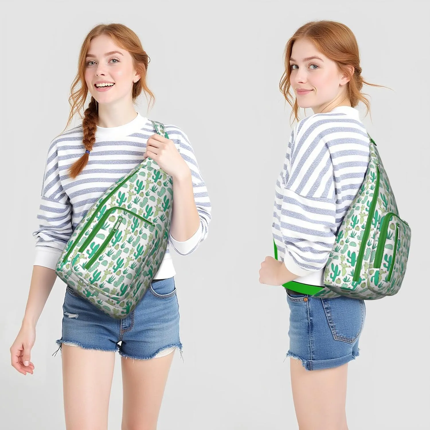 Shoulder Sling Crossbody Casual Chest Bag For Travel Sports Running,Backpack for Men & Women Lightweight Sports BagCrossbody Concealed Carry,Cactus Shoulder Bag Waterproof Chest Bag