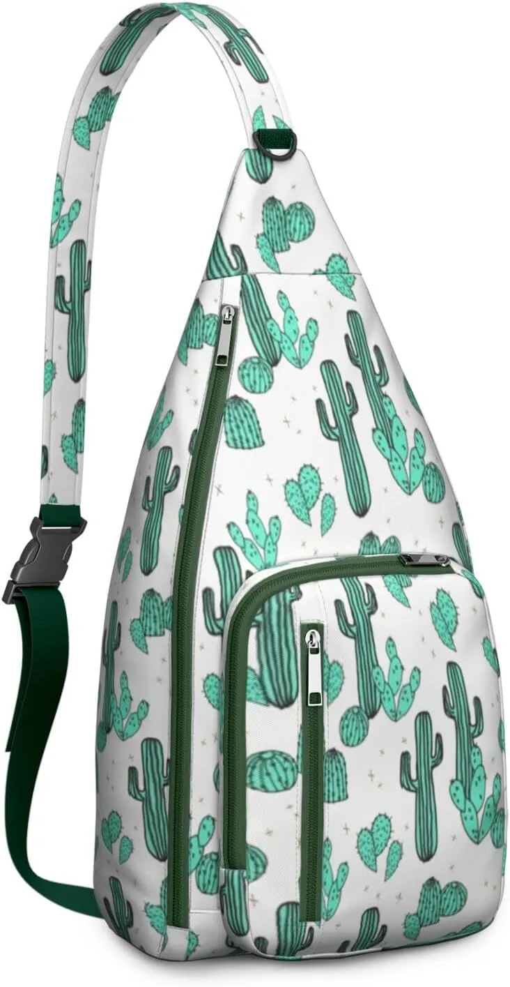 Shoulder Sling Crossbody Casual Chest Bag For Travel Sports Running,Backpack for Men & Women Lightweight Sports BagCrossbody Concealed Carry,Cactus Shoulder Bag Waterproof Chest Bag