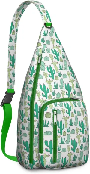 Shoulder Sling Crossbody Casual Chest Bag For Travel Sports Running,Backpack for Men & Women Lightweight Sports BagCrossbody Concealed Carry,Cactus Shoulder Bag Waterproof Chest Bag