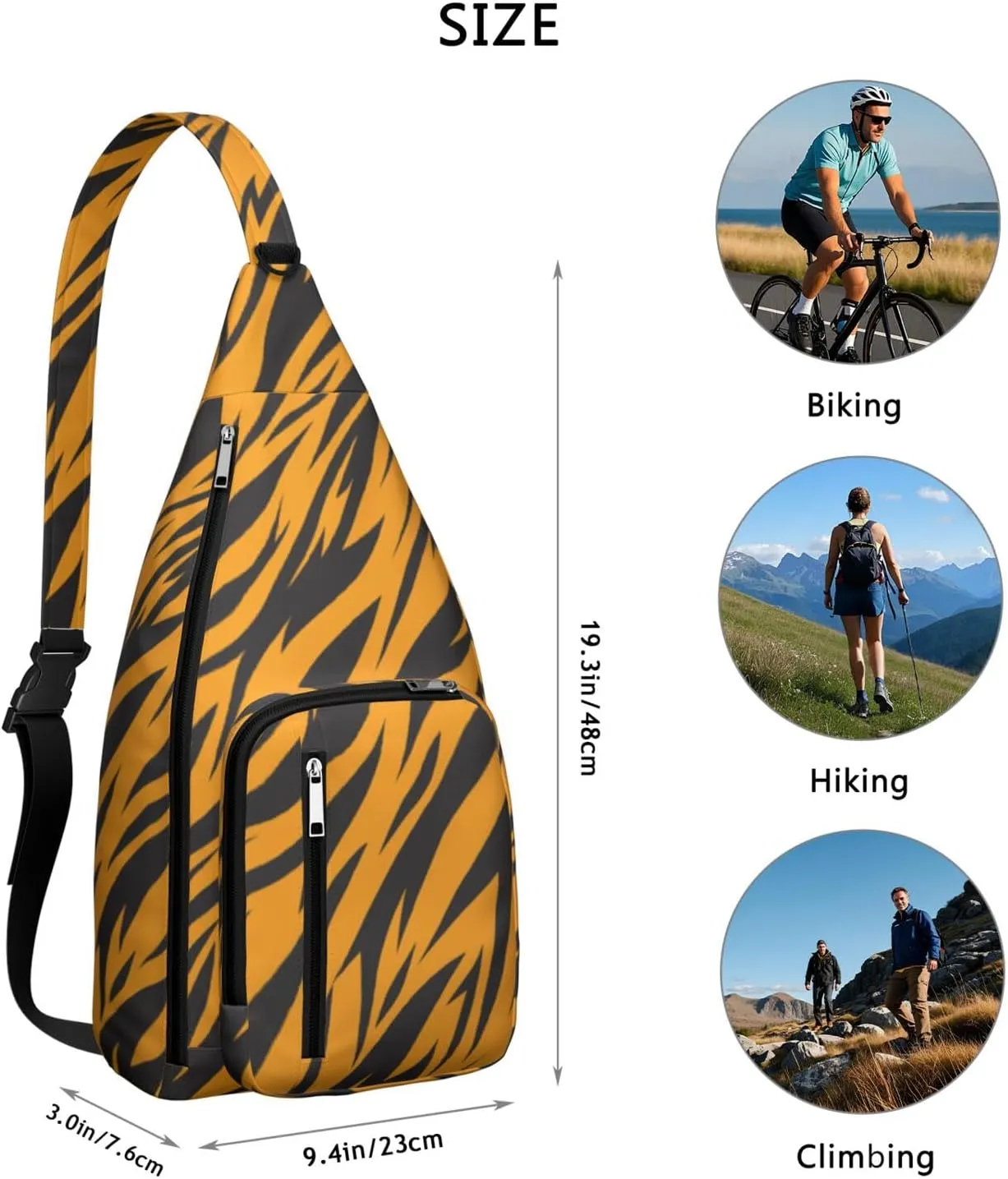 Shoulder Sling Crossbody Casual Chest Bag For Travel Sports Running,Backpack for Men & Women Lightweight Sports BagCrossbody Concealed Carry,Leopard Shoulder Bag Waterproof Chest Bag