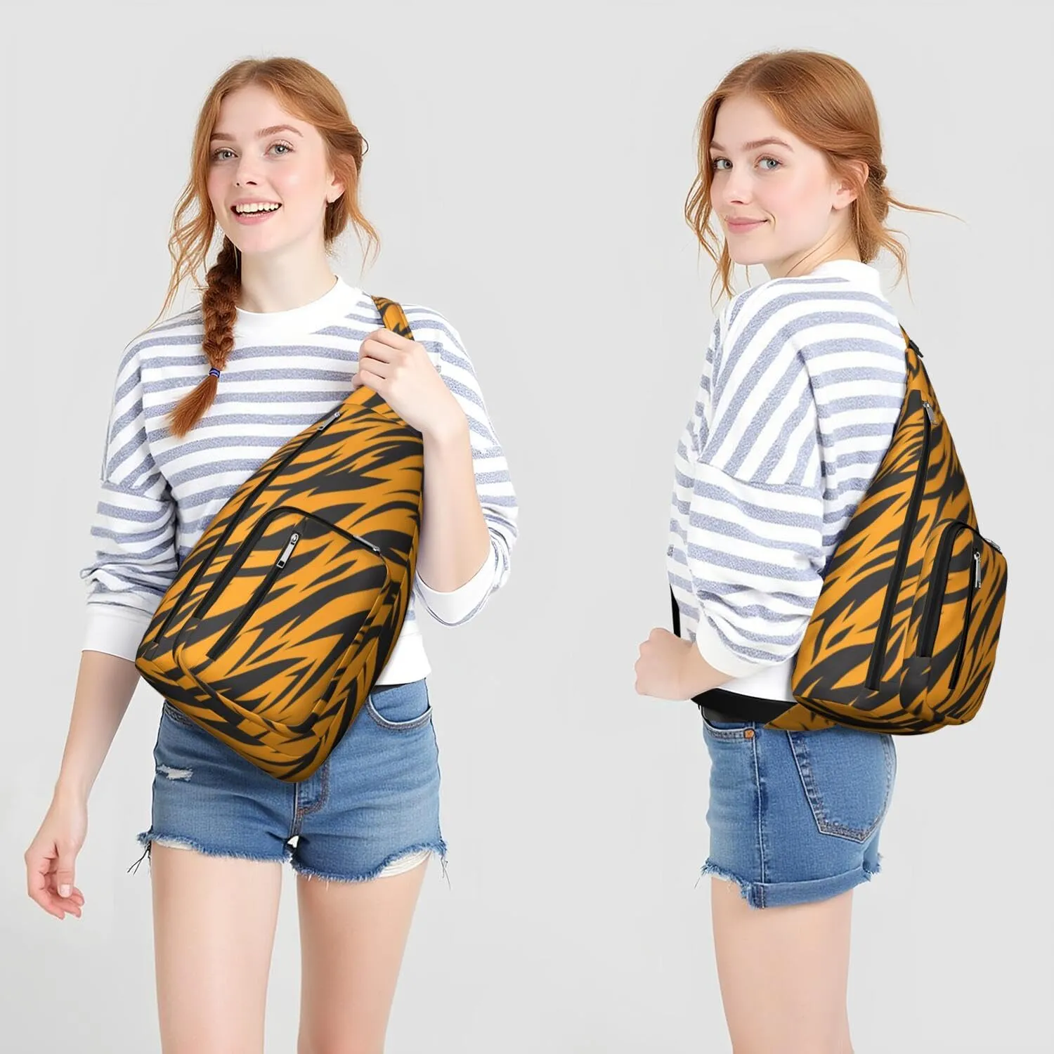 Shoulder Sling Crossbody Casual Chest Bag For Travel Sports Running,Backpack for Men & Women Lightweight Sports BagCrossbody Concealed Carry,Leopard Shoulder Bag Waterproof Chest Bag