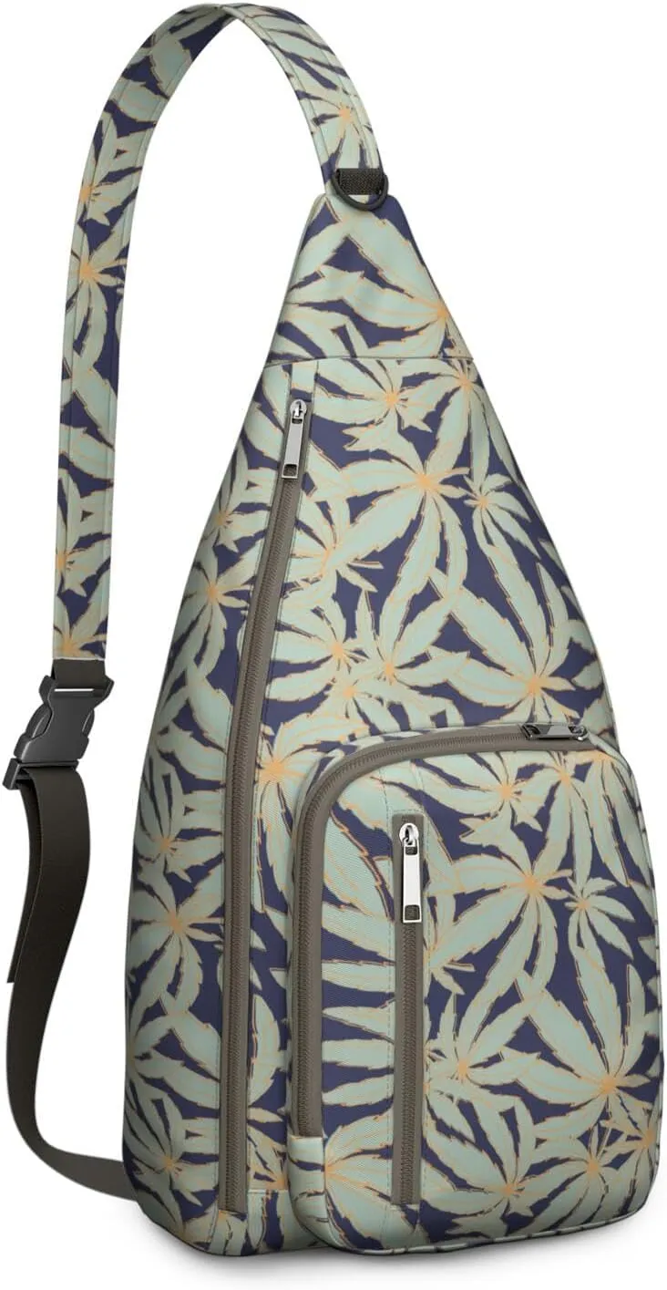 Shoulder Sling Crossbody Casual Chest Bag For Travel Sports Running,Backpack for Men & Women Lightweight Sports BagCrossbody Concealed Carry,Marijuana Leaf Shoulder Bag Waterproof Chest Bag