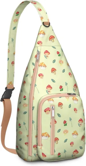 Shoulder Sling Crossbody Casual Chest Bag For Travel Sports Running,Backpack for Men & Women Lightweight Sports BagCrossbody Concealed Carry,Mushroom Shoulder Bag Waterproof Chest Bag