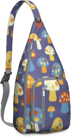 Shoulder Sling Crossbody Casual Chest Bag For Travel Sports Running,Backpack for Men & Women Lightweight Sports BagCrossbody Concealed Carry,Mushroom Shoulder Bag Waterproof Chest Bag