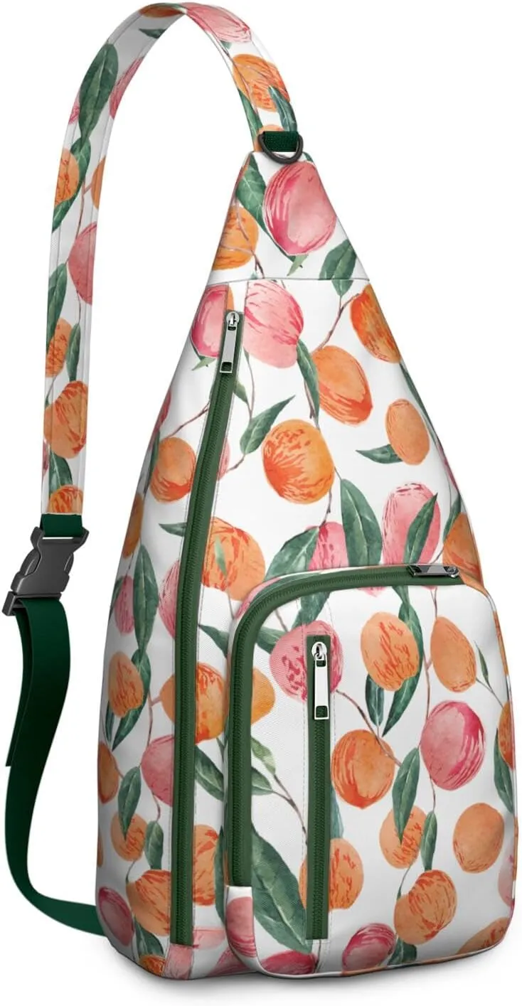 Shoulder Sling Crossbody Casual Chest Bag For Travel Sports Running,Backpack for Men & Women Lightweight Sports BagCrossbody Concealed Carry,Peach Shoulder Bag Waterproof Chest Bag