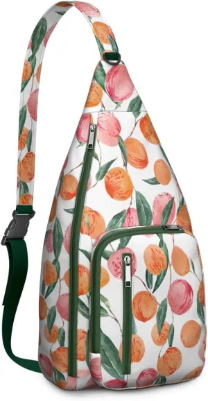 Shoulder Sling Crossbody Casual Chest Bag For Travel Sports Running,Backpack for Men & Women Lightweight Sports BagCrossbody Concealed Carry,Peach Shoulder Bag Waterproof Chest Bag