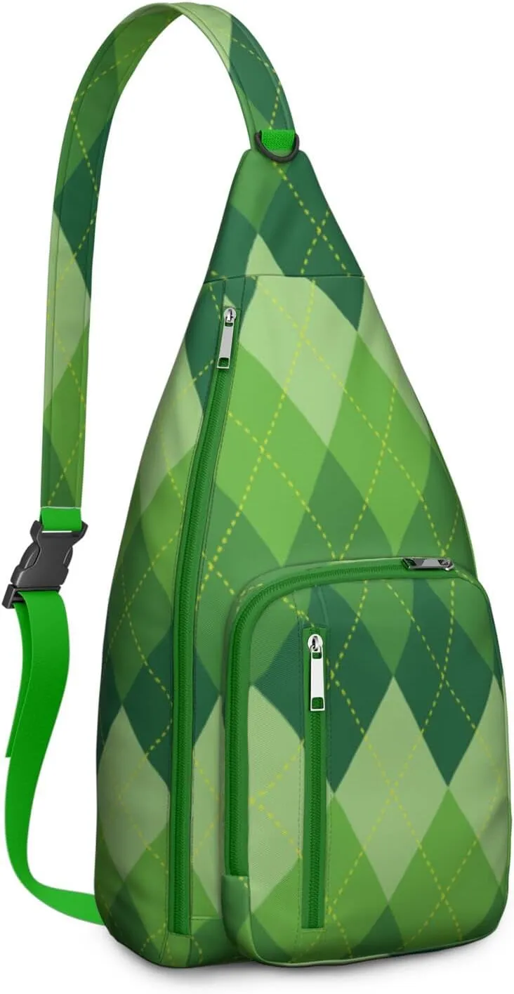 Shoulder Sling Crossbody Casual Chest Bag For Travel Sports Running,Backpack for Men & Women Lightweight Sports BagCrossbody Concealed Carry,Plaid Shoulder Bag Waterproof Chest Bag