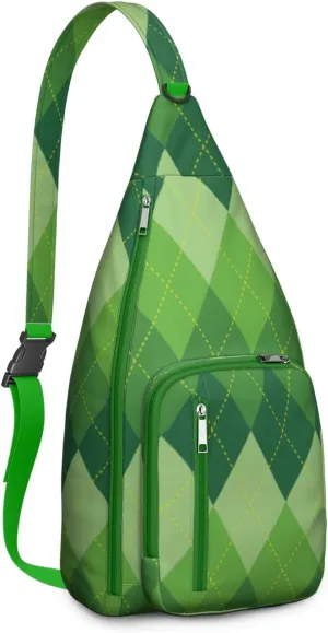 Shoulder Sling Crossbody Casual Chest Bag For Travel Sports Running,Backpack for Men & Women Lightweight Sports BagCrossbody Concealed Carry,Plaid Shoulder Bag Waterproof Chest Bag