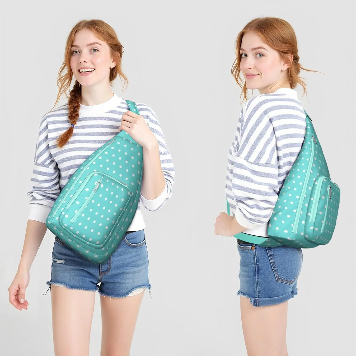 Shoulder Sling Crossbody Casual Chest Bag For Travel Sports Running,Backpack for Men & Women Lightweight Sports BagCrossbody Concealed Carry,Polka Shoulder Bag Waterproof Chest Bag