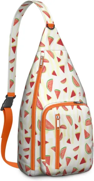 Shoulder Sling Crossbody Casual Chest Bag For Travel Sports Running,Backpack for Men & Women Lightweight Sports BagCrossbody Concealed Carry,Watermelon Shoulder Bag Waterproof Chest Bag