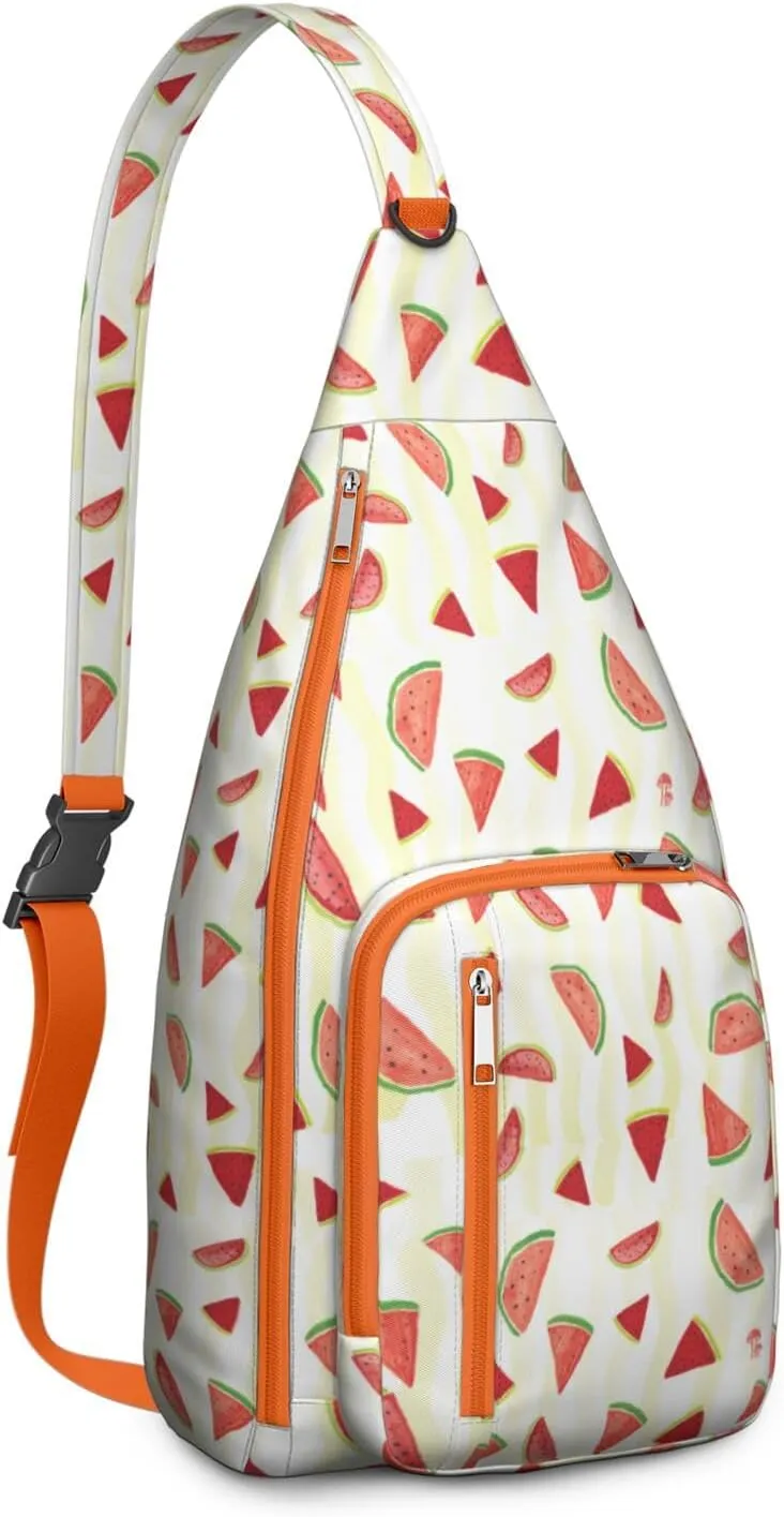 Shoulder Sling Crossbody Casual Chest Bag For Travel Sports Running,Backpack for Men & Women Lightweight Sports BagCrossbody Concealed Carry,Watermelon Shoulder Bag Waterproof Chest Bag