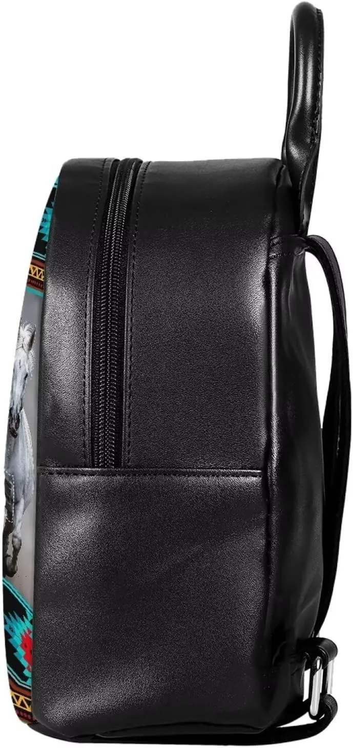 Showudesigns Boho Horse Purse for Women Backpack Mini Handbag for Teens Girls Birthday Gifts Aztec Small Shoulder Bags Casual Daypack With Zipper Back Pack Fashion Tote Bag Blue