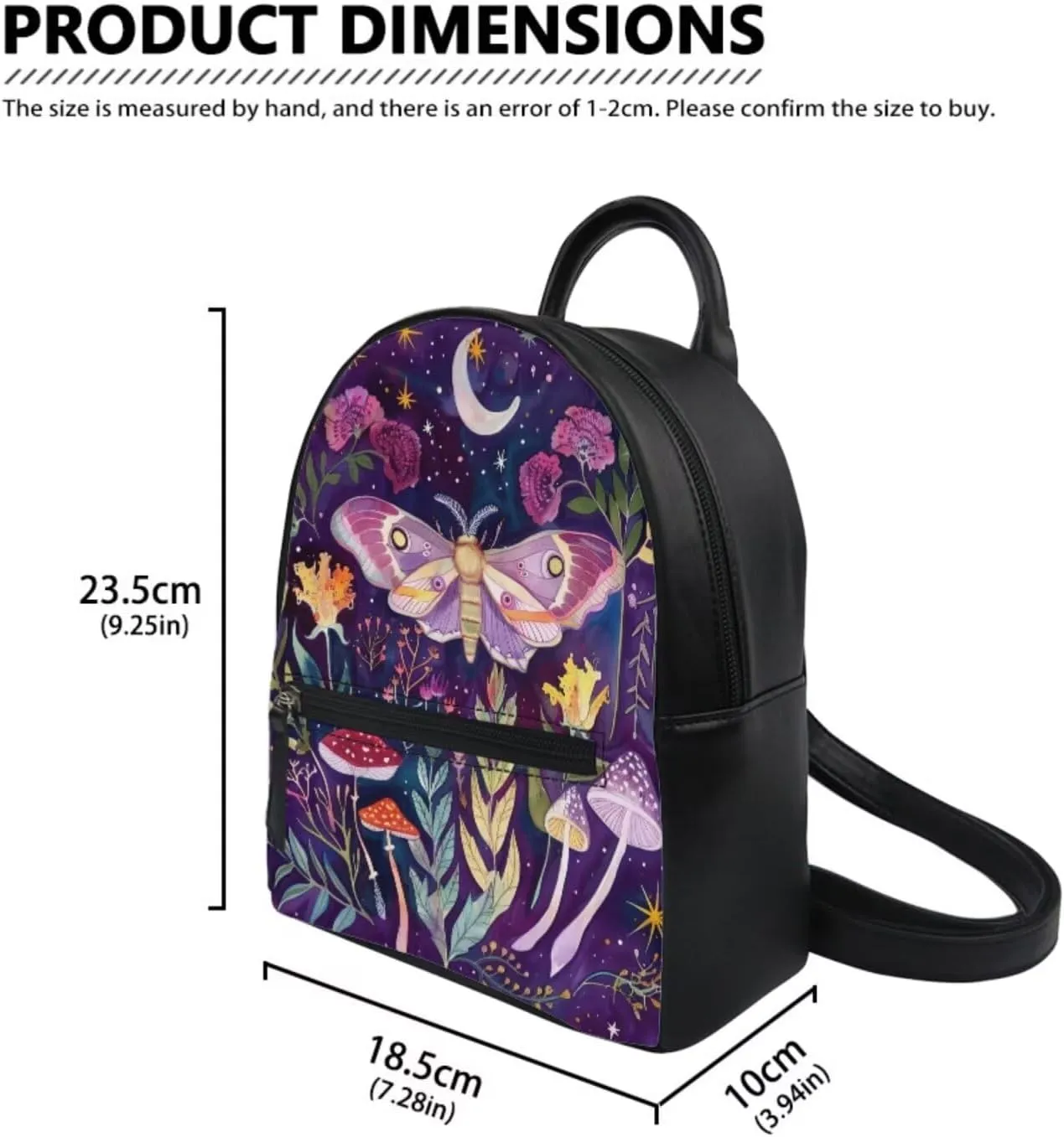 Showudesigns Butterfly Flower Purse Mini Backpack Wallet Handbags for Women Travel Shoulder Bags Leather Daypack Storage Pouch Teen Girls Backpacks Purse 2 Pack Tote Bags