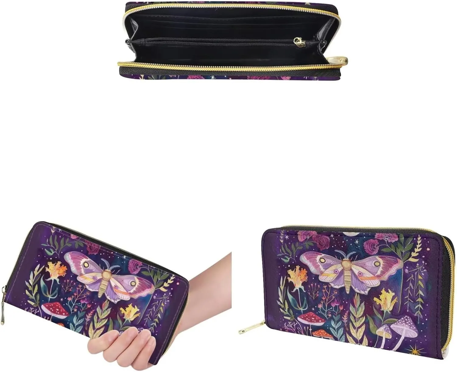Showudesigns Butterfly Flower Purse Mini Backpack Wallet Handbags for Women Travel Shoulder Bags Leather Daypack Storage Pouch Teen Girls Backpacks Purse 2 Pack Tote Bags
