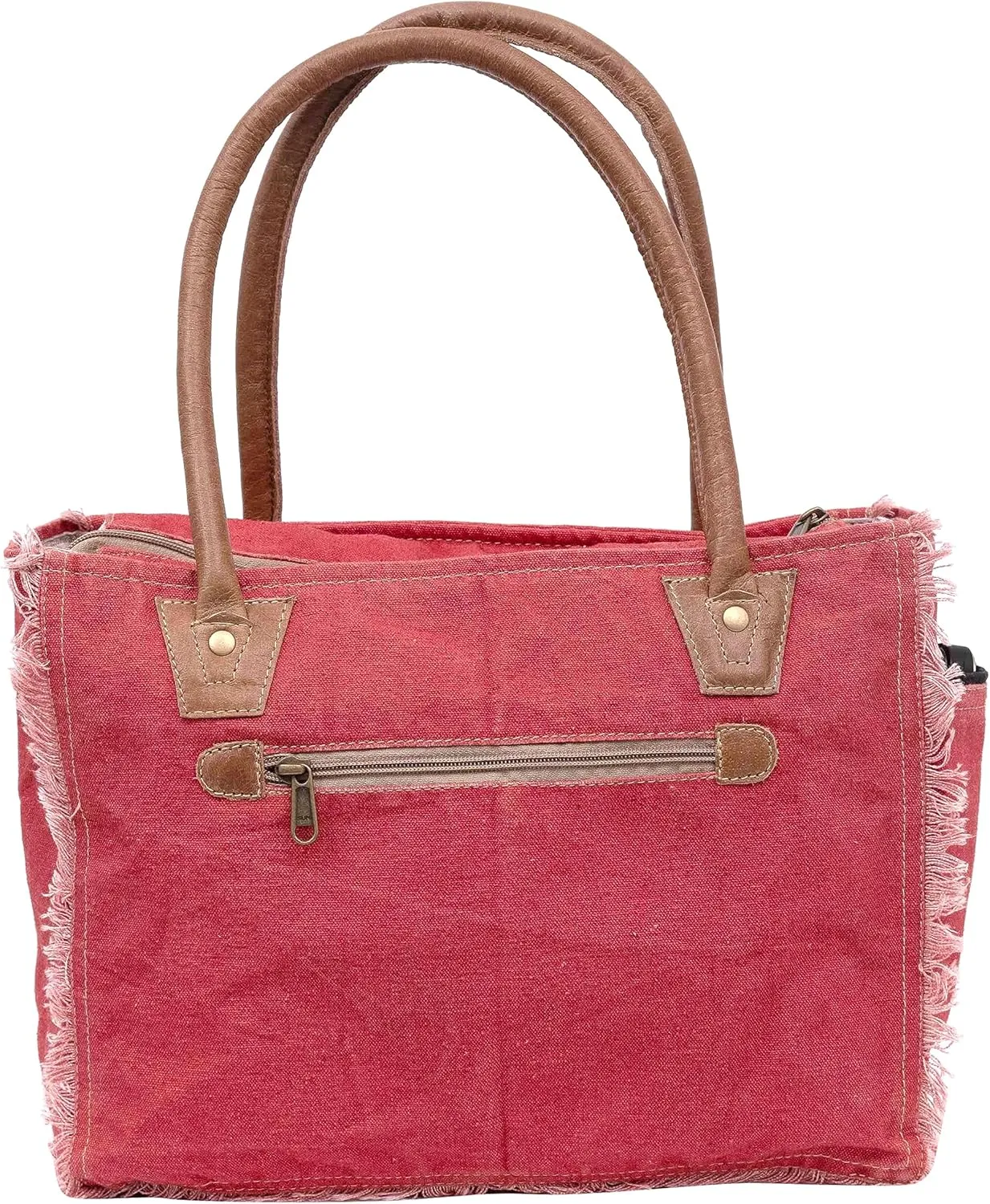 Shy Shy Bags Sel De Mer Canvas & Cowhide Tote Bag - Upcycled Radiant Leather Hand Bag