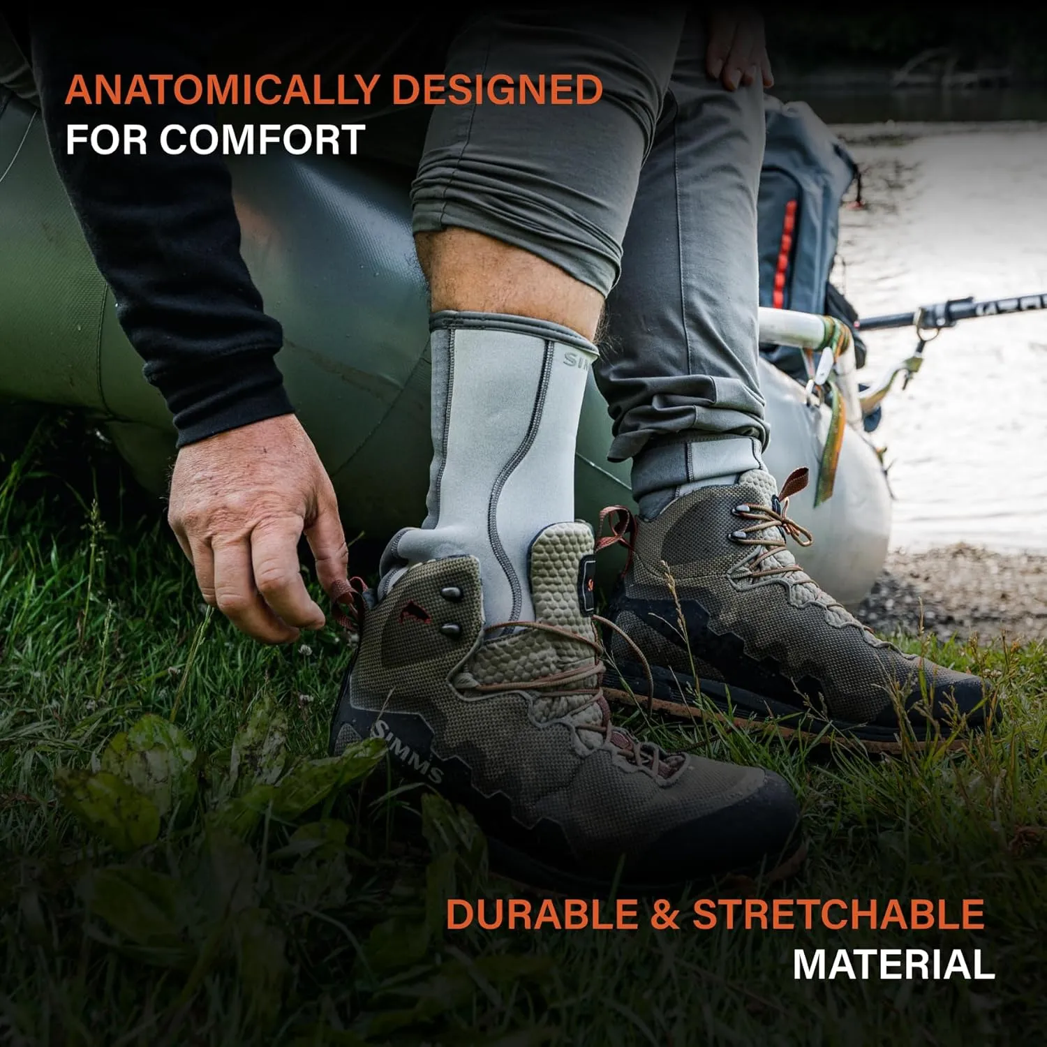 Simms Neoprene Wading Socks for Fly Fishing – Abrasion-Resistant and Comfortable Wet Wading Socks
