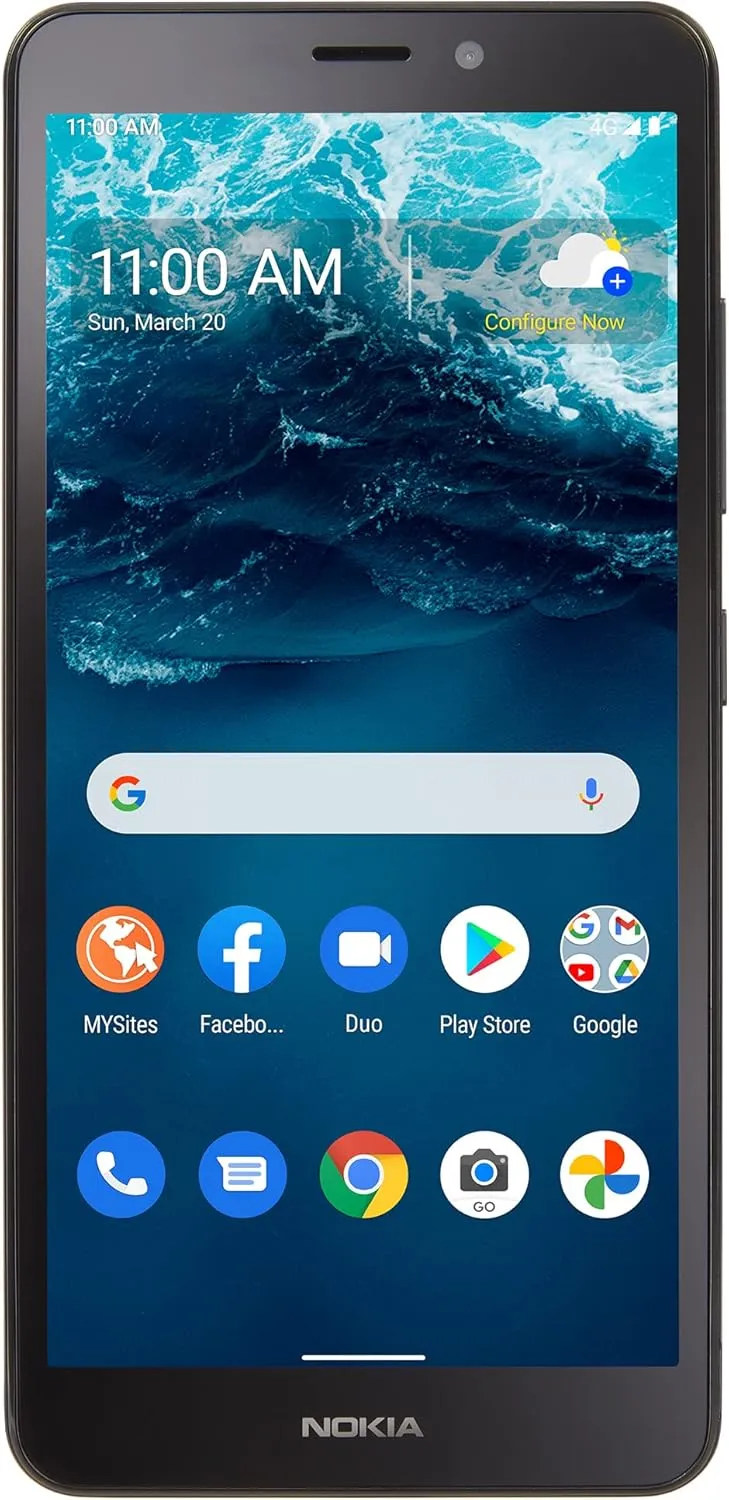 Simple Mobile Nokia C100, 32GB, Black - Prepaid Smartphone (Locked)