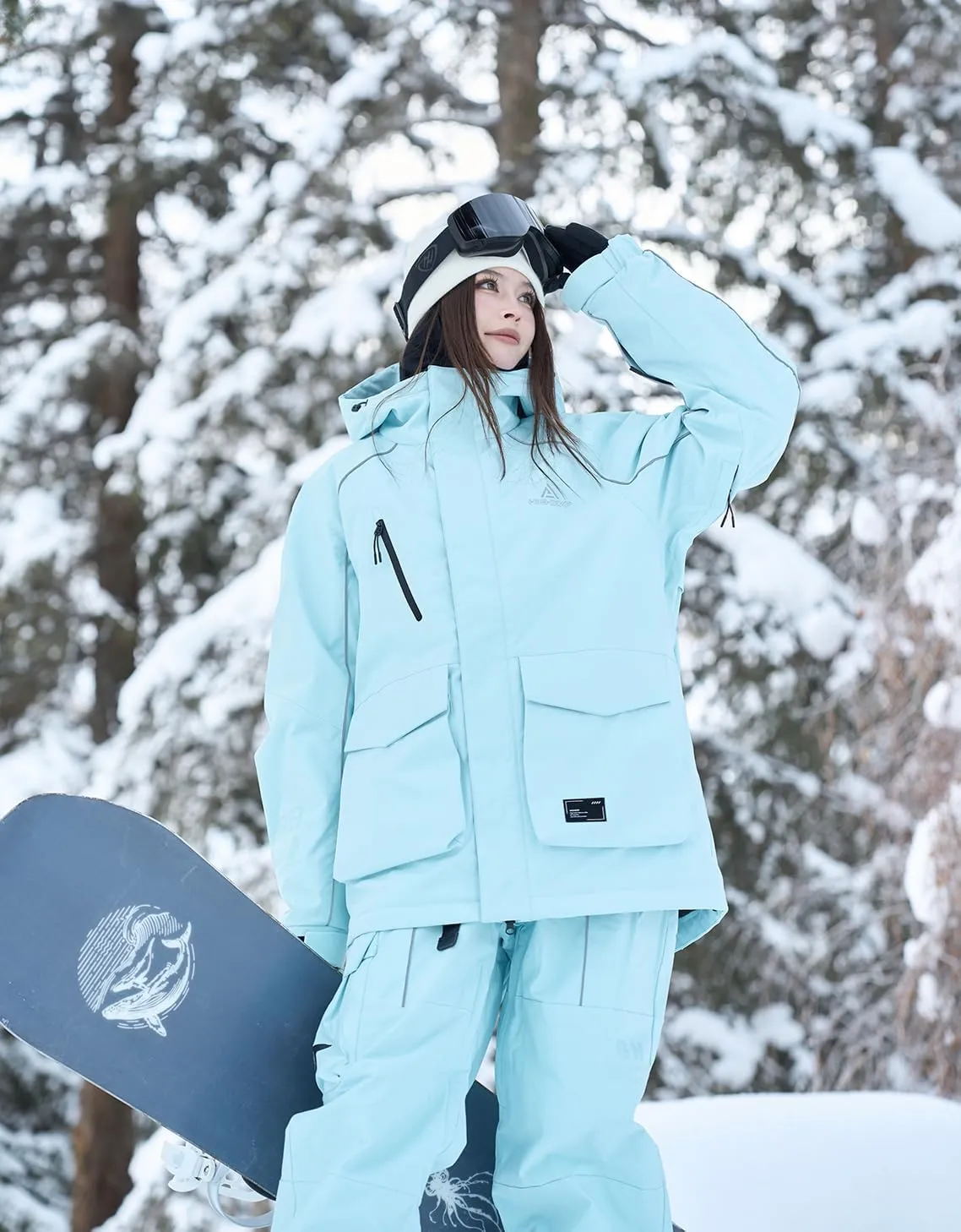 Ski Jacket Snowboard Coat Snow Winter Waterproof Insulated Windproof Baggy Warm Hooded Jacket for Men Women