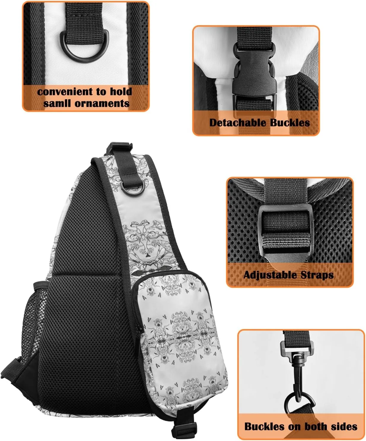 Sling Bag Crossbody Bag for Women Men Waterproof Hiking Backpack Lightweight Chest Shoulder Bag Daypack for Travel