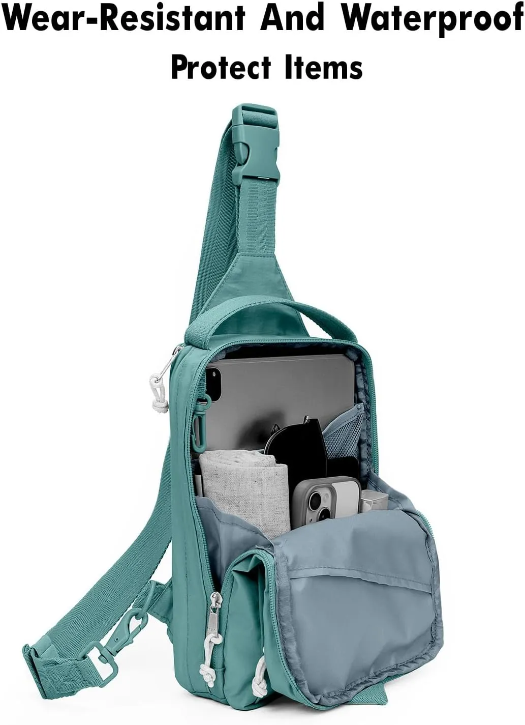 Sling Bag Retro-Modern: Waterproof Crossbody Bag for Women Men - Hidden Water Bottl Pocket for Owala Stanley Cup