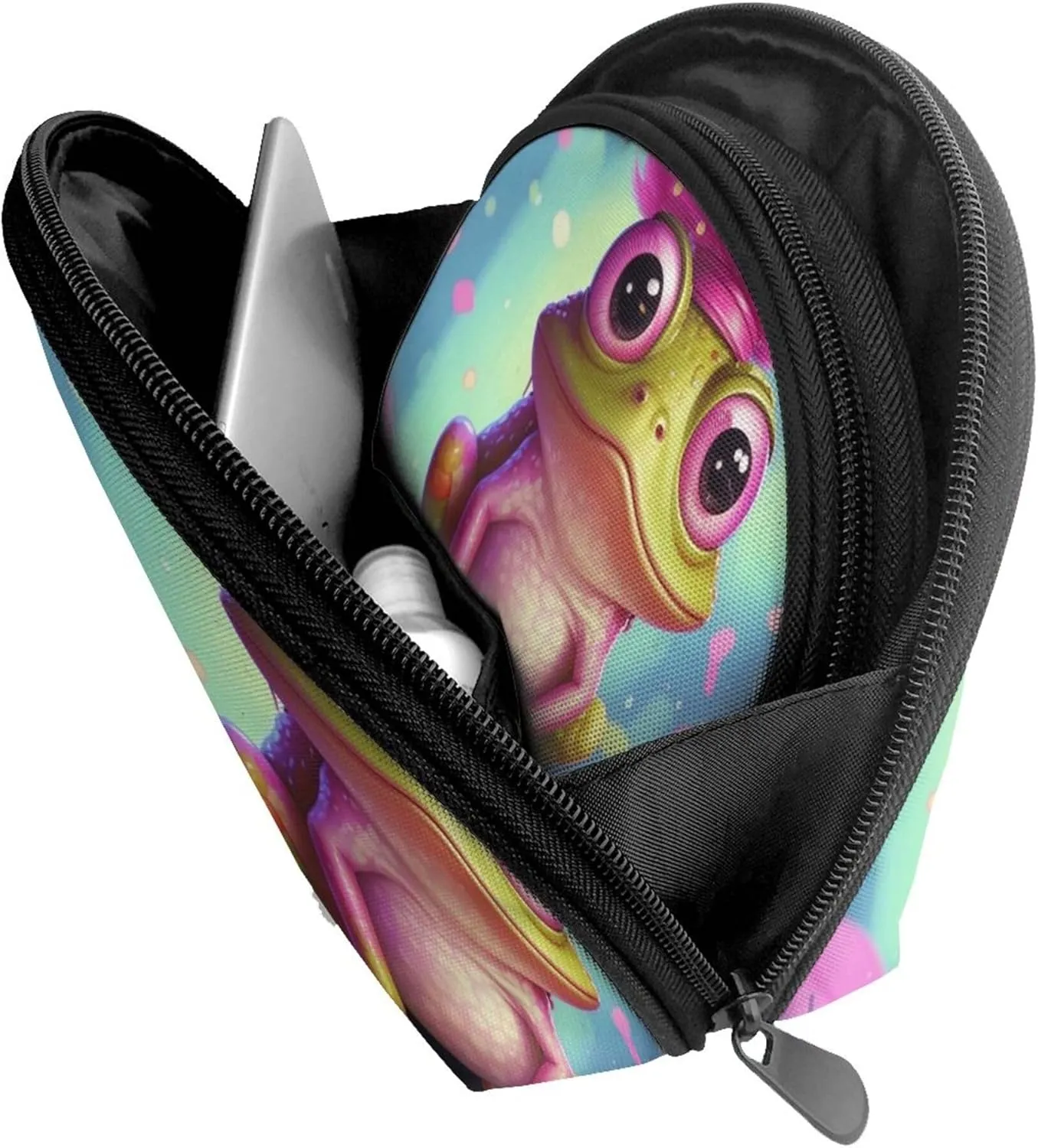 Small Coin Purse Cute Change Purse Compatible with Cute Cartoon Frog Love Heart for Women Zipper Coin Pouch, Mini Coin Bag Pouch for Women