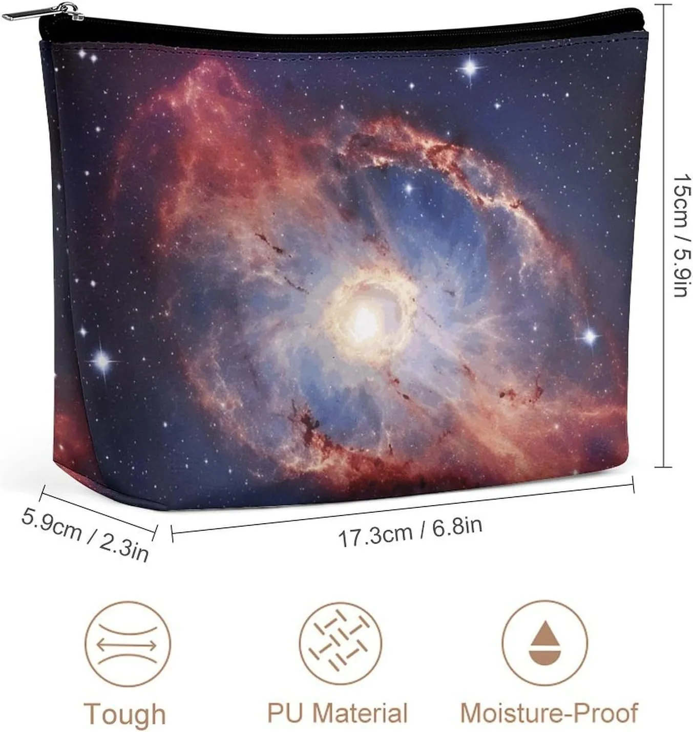 Small Cosmetic Bag Elegant Roomy Universe Gala Makeup Bags Portable Zipper Pouch Lipstick Bag Travel Toiletry Bag for Best Friend Gift