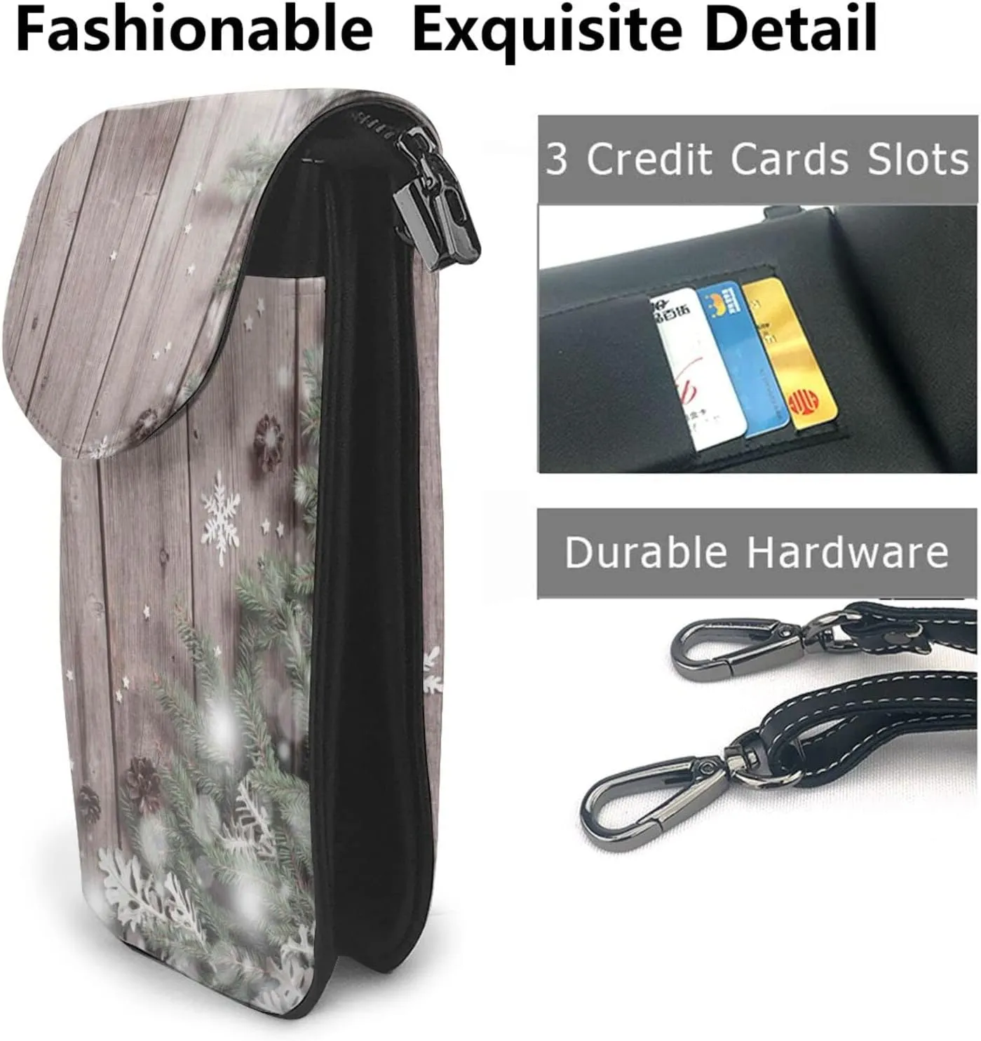 Small Crossbody Bag For Women,Leather Phone Purse Women'S Shoulder Handbags Wallet Purse -Elephant And Flowers
