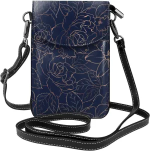 Small Crossbody Bag For Women,Leather Phone Purse Women'S Shoulder Handbags Wallet Purse -Elephant And Flowers