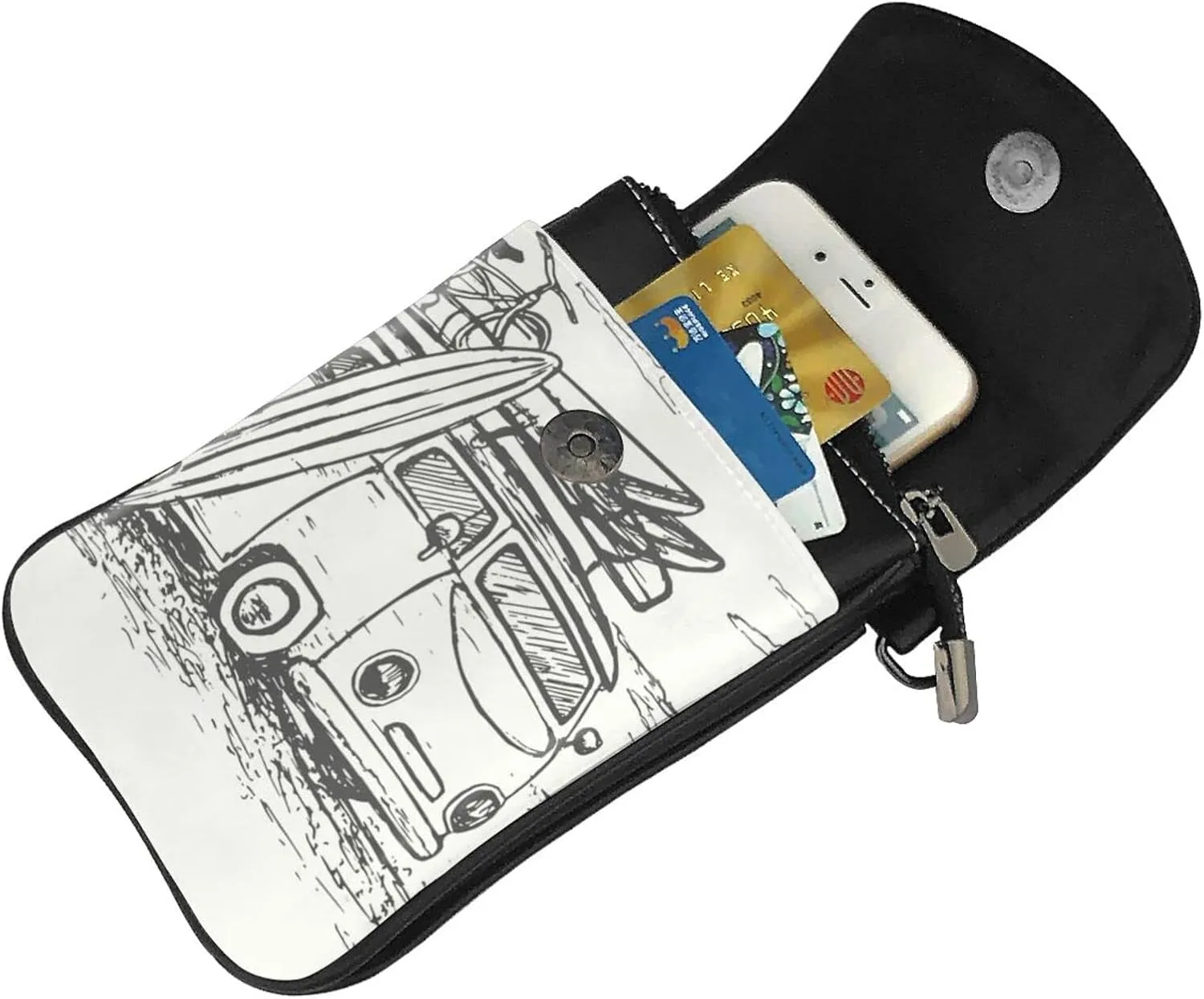 Small Crossbody Bag For Women,Leather Phone Purse Women'S Shoulder Handbags Wallet Purse -Sunflowers And Butterflies