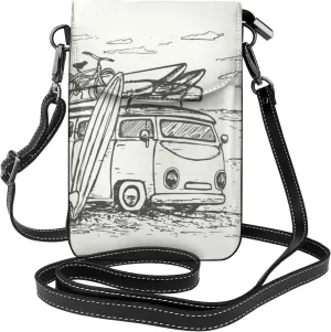 Small Crossbody Bag For Women,Leather Phone Purse Women'S Shoulder Handbags Wallet Purse -Sunflowers And Butterflies