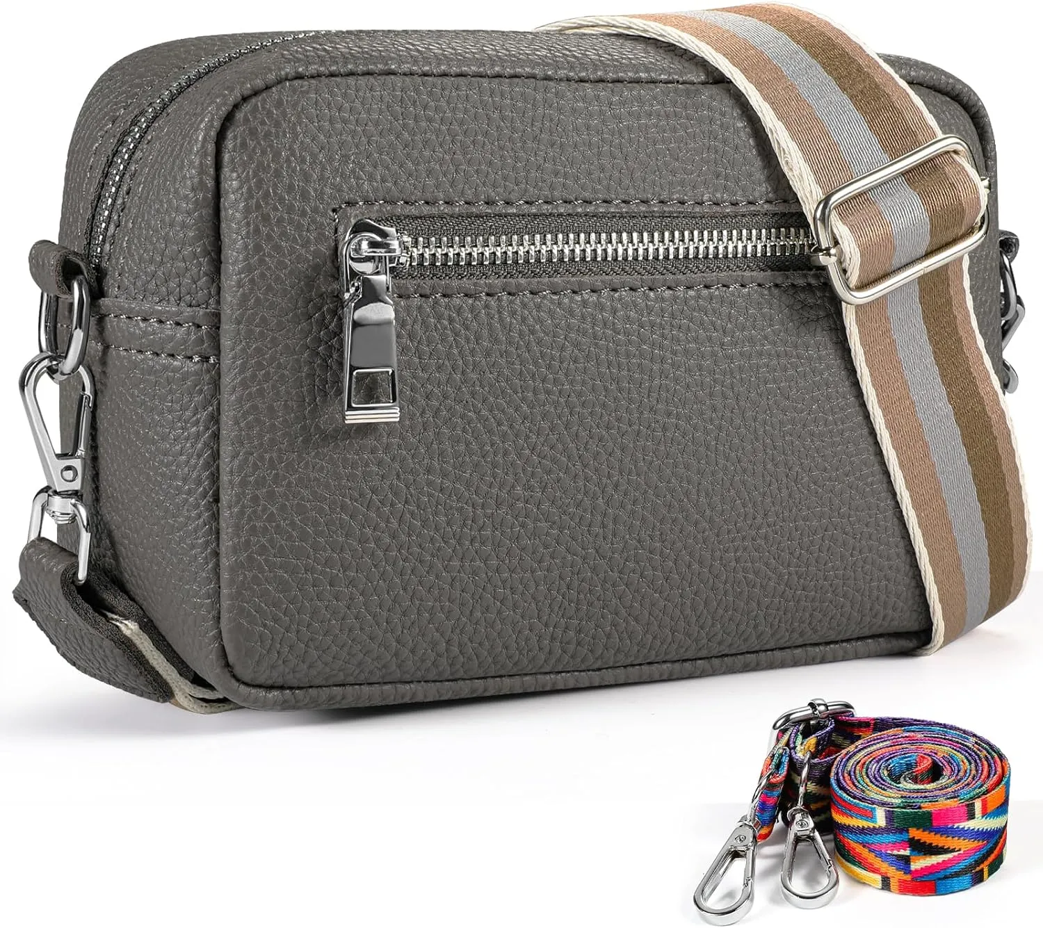 Small Crossbody Bag Women,Vegan Leather Shoulder Handbags Wallet Satchel Purse with 2 Adjustable Strap