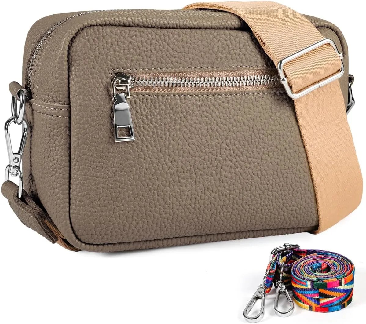 Small Crossbody Bag Women,Vegan Leather Shoulder Handbags Wallet Satchel Purse with 2 Adjustable Strap