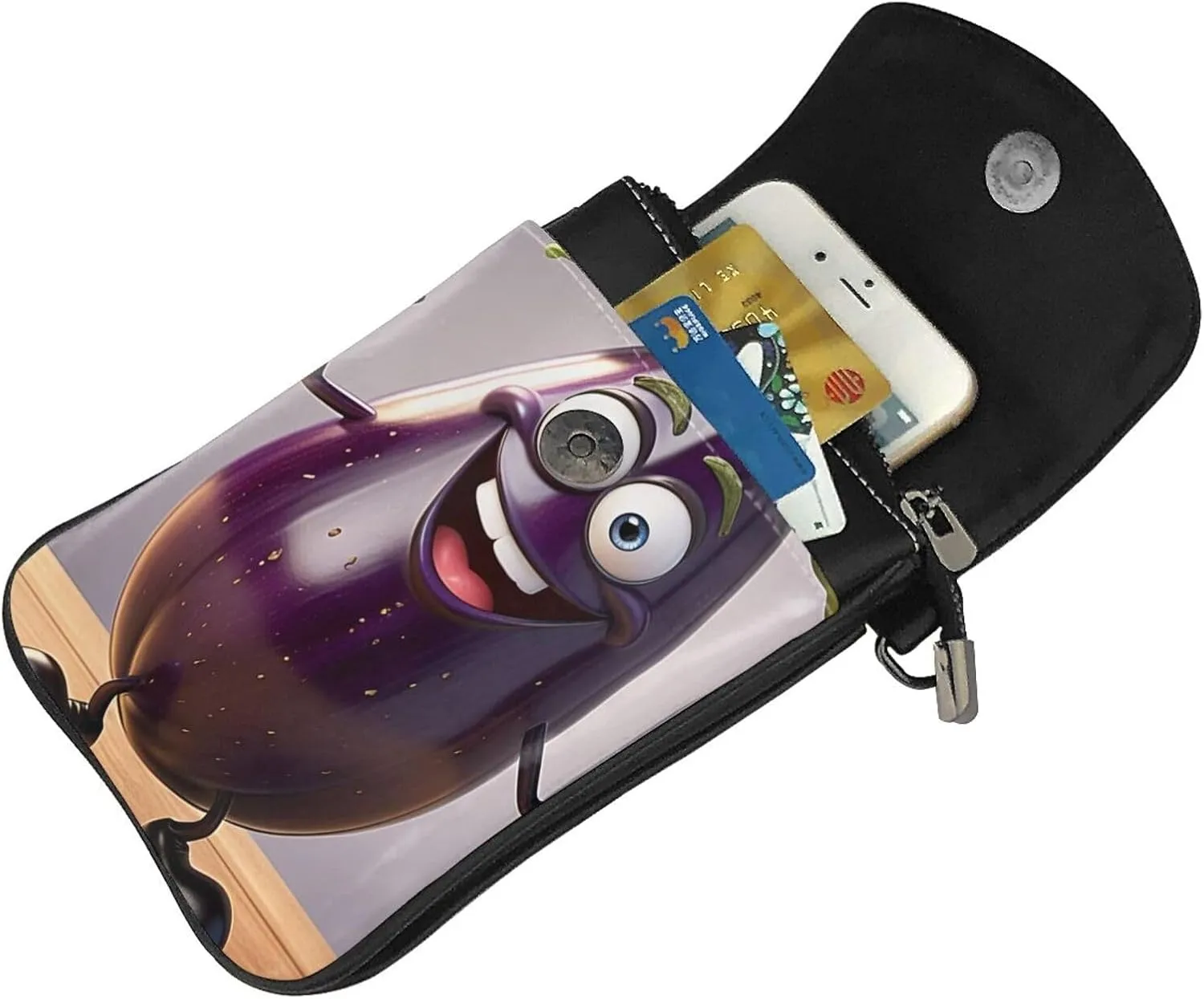 Small Crossbody Bags for Women,Leather Shoulder Bag for Cell Phone Purse with Strap and Cute Chihuahua Pug Pattern