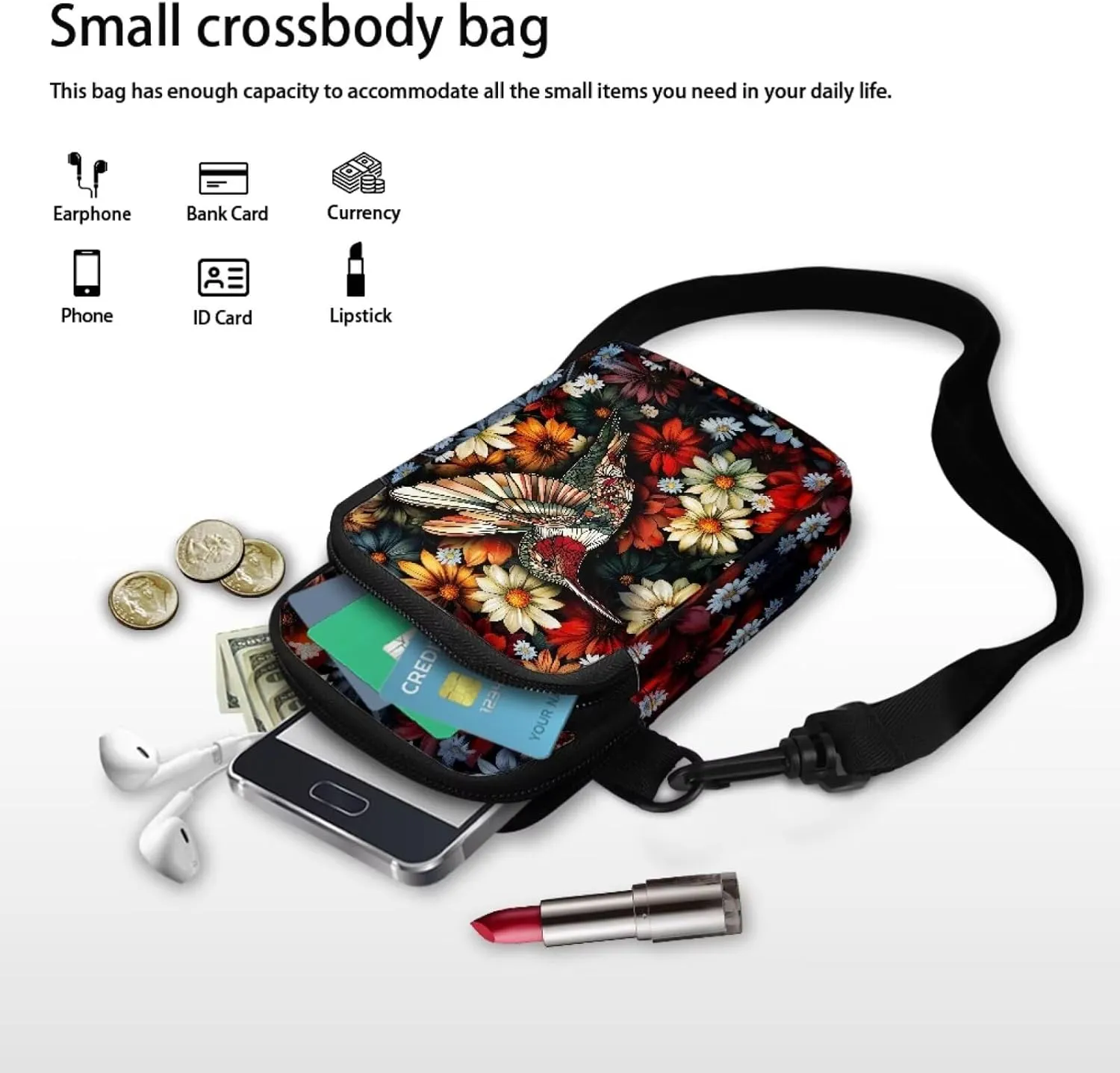 Small Crossbody Phone Bag for Women Cell Phone Purse Wallet Cute Shoulder Bag