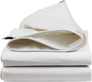 Small Multipurpose Cover, Heavy Duty White Canvas Tarp Sheet with Reinforced Grommets, Multipurpose Cover for Outdoor Ground Car Furniture(1x1.2m)
