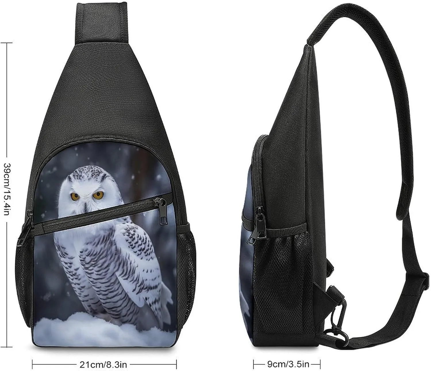 Small Sling Chest Bag Crossbody Bag for Men Women,Arctic Owl Lightweight Gym Daypack for Travel Cycling Hiking