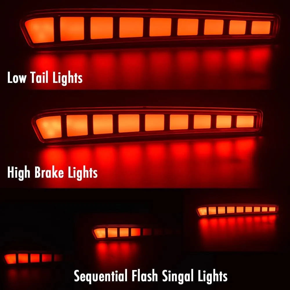 Smoked LED Rear Bumper Reflectors Fog Brake Tail Light Sequential Turn Signal Lamps Accessories Kit For 2020 2021 2022 2023 Toyota Corolla L LE SE (Rear Fog Light B)