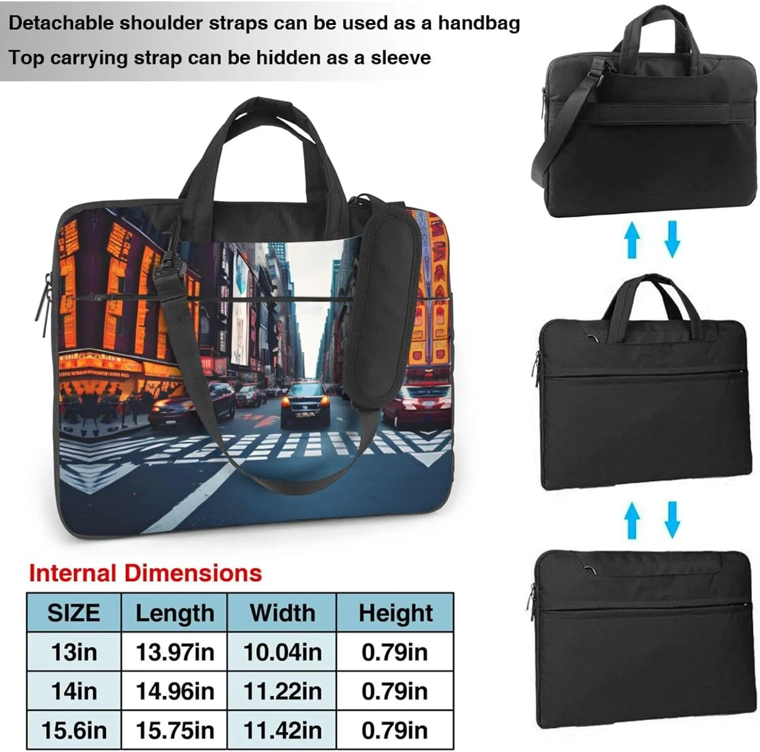 Smokey Mountain Cliff Print Notebook Computer Protective Carrying Cover With Pocket,13 Inch Laptop Shoulder Bag