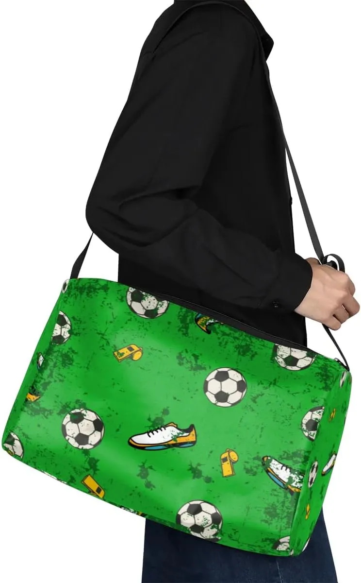 Soccer Whistle Small Gym Bag for Men Women Workout Sport Duffle Bag Waterproof Weekender Overnight Bag Lightweight Carry on Tote Bag Crossbody Shoulder Travel Bag for Swim Yoge Dance