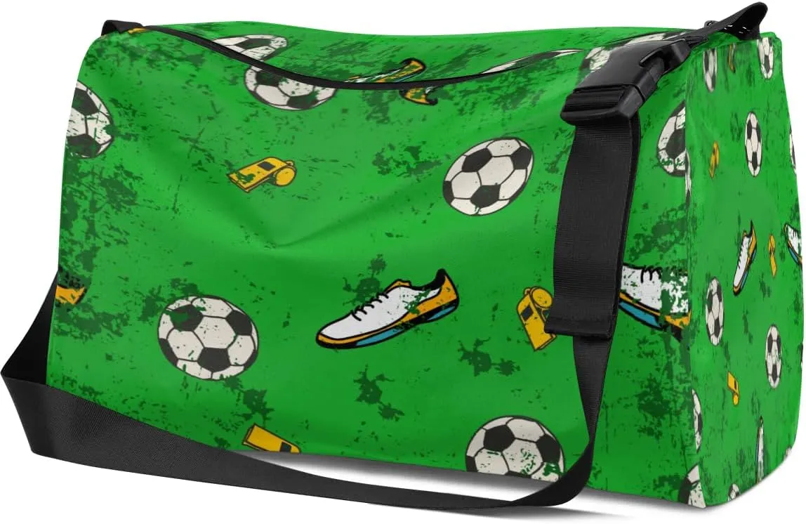Soccer Whistle Small Gym Bag for Men Women Workout Sport Duffle Bag Waterproof Weekender Overnight Bag Lightweight Carry on Tote Bag Crossbody Shoulder Travel Bag for Swim Yoge Dance