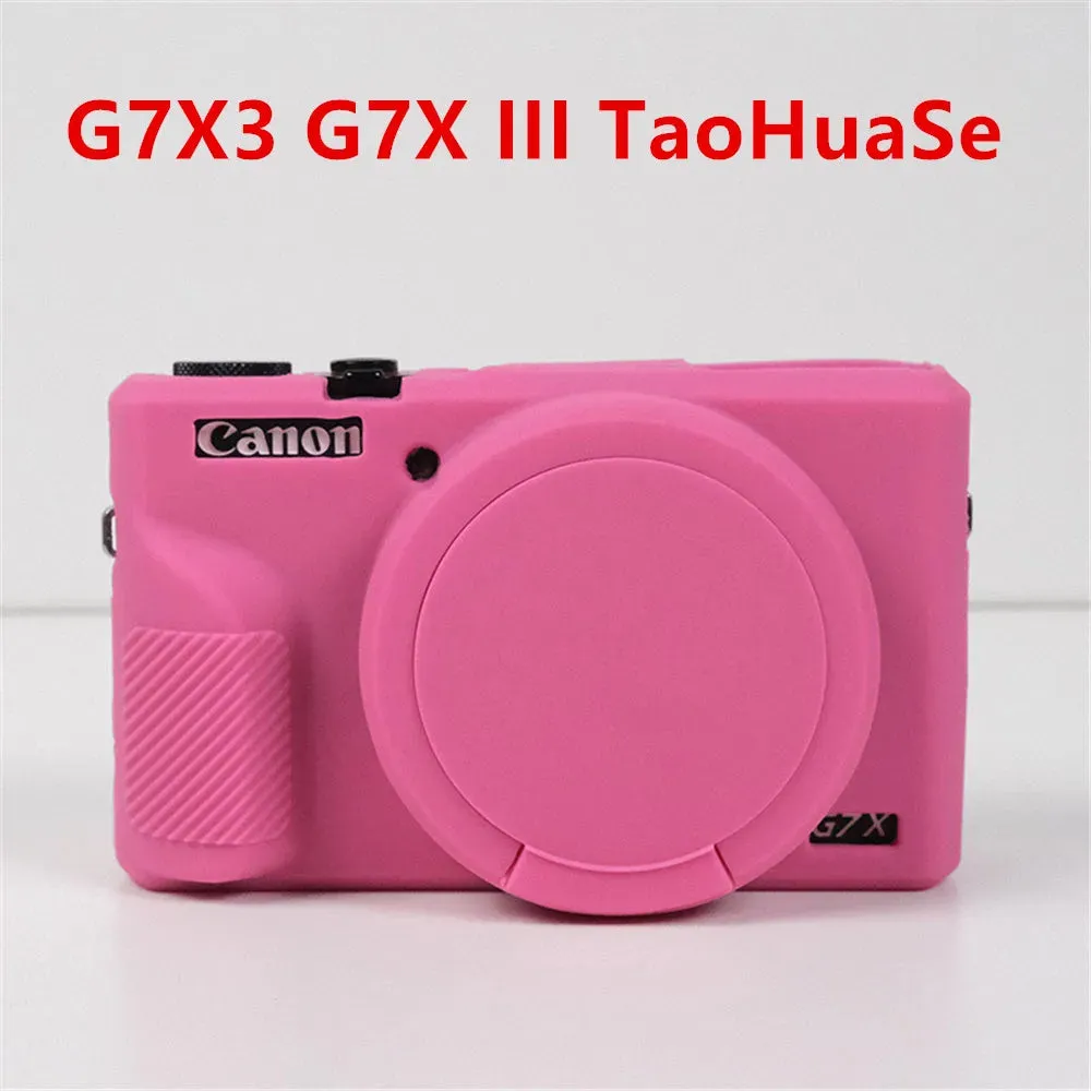 Soft Silicone Rubber Armor Camera Body Case For Canon G7X Mark II III G7XII G7X2 G7XIII G7X3 Shockproof Cover With Lens Cap